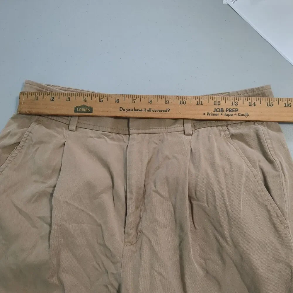 Everlane Women's High-Rise Pleated Wide-Leg Pants 10 Tan linen blend